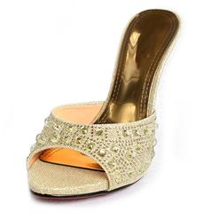 Glitter Rhinestone High-heeled Mules SWH11079