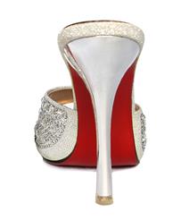 Silver Shiny Rhinestone High-heeled Mules SWH11081