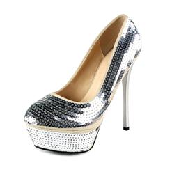 Silver Sequin Shoes, Concealed Shoes, Court Shoes, #SWS12026