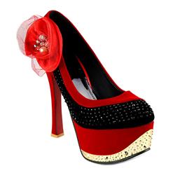 Sexy High Heel Court Shoes, Flower Court Shoes, Rhinestones Shoes, #SWS12037