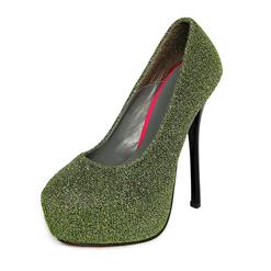 Kissable Platform Pump, Green Glitter Pumps, High Heel Pumps, #SWS12051