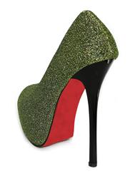 Green Glitter Kissable Platform Pump SWS12051