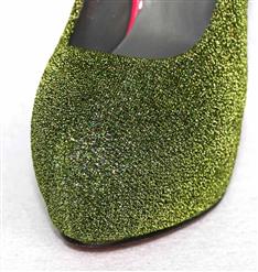 Green Glitter Kissable Platform Pump SWS12051