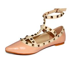 Light Pink Studded Strappy Flats SWS12132