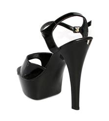 Black Leather High Heeled SWS17004