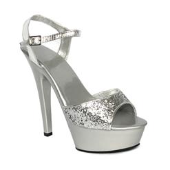 Platform glitter shoes, silver glitter shoes, Platform shoes, #SWS20004
