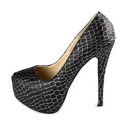 Unique Black Snake Skin Pattern Pumps High Heels SWS20294