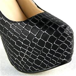 Unique Black Snake Skin Pattern Pumps High Heels SWS20294