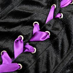 Deluxe Sexy Sliver Cobweb Overbust Purple Witch Halloween Costume W6336