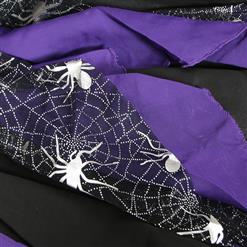 Deluxe Sexy Sliver Cobweb Overbust Purple Witch Halloween Costume W6336
