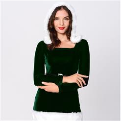 Sexy Green Velvet Elf Beauty Christmas Costume Set XT10920