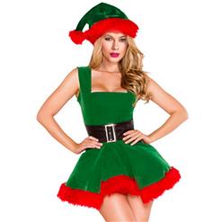 Santa's Envy Christmas Costume, Sexy Christmas Dress, Festive Christmas Costume, #XT14997