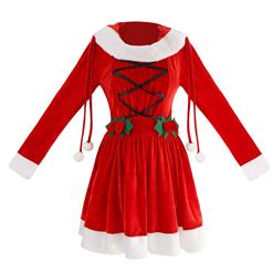 Women's Adult Long Sleeve Christmas Santa Claus Cosplay Costume XT15027