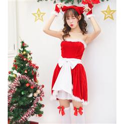 Santa's Christmas Costume, Sexy Christmas Dress, Festive Christmas Costume, Cheap Red Christmas Costume, Adult Sweetie Christmas Costume, #XT15258