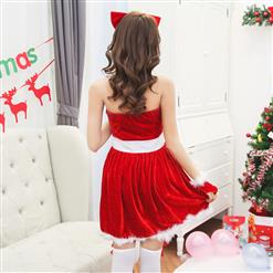 Women's Adult Santa Mini Dress Christmas Costume XT15258