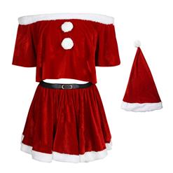 Women's Sexy Santa's Velet Skirt Sets Christmas Costume XT15270