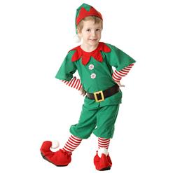 5pcs Boy's Elf Shirt and Cropped Pants Family Look Party Christmas Costume XT20048