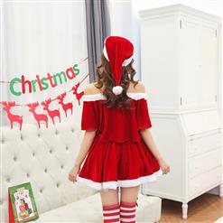 Women's Sexy Santa's Velet Skirt Sets Christmas Costume XT15270