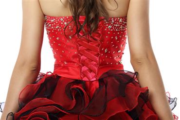 2018 Cute Red Sweetheart Mini-Length Empire Beading Ruffles Sweet 16 Dresses Y30042