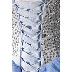 2018 Sexy Baby-Blue A-line Sweetheart-neck Crystal Short/Mini Cocktail/Prom Dresses Y30089