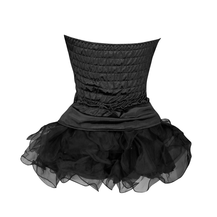Sexy Black Cuddly Cat Bustier and Tutu Skirt Costume M1004