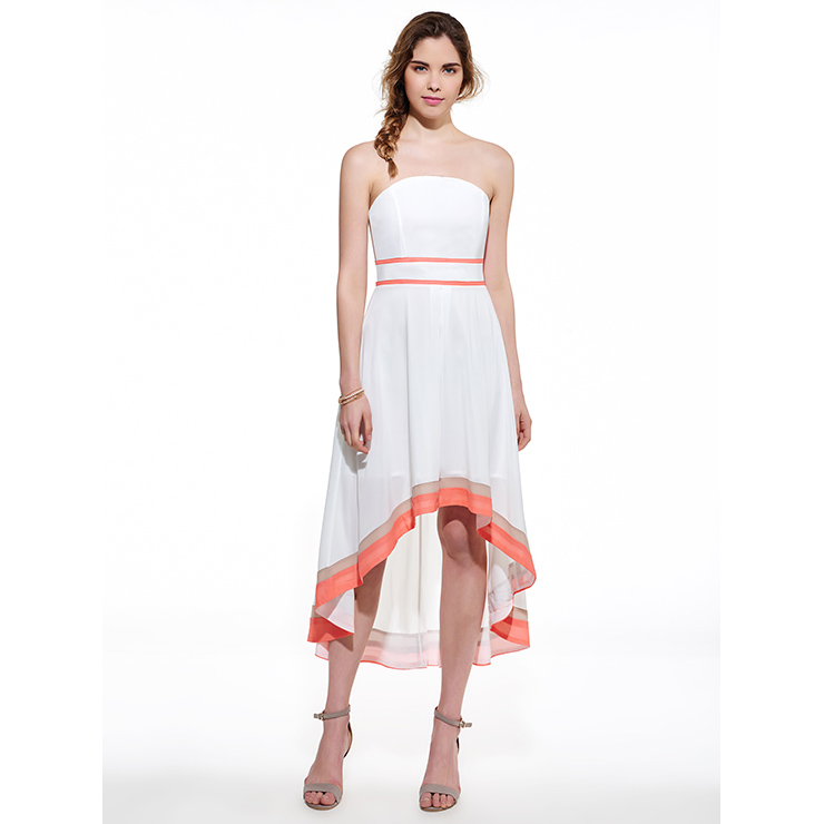 Maxi Halter Dress - White / Lace Insert / Backless / Pleated / Sleeveless Shop by category