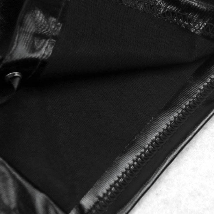 Sexy Black Sleeveless Wet Look PU Lace Up Fancy Clubwear Mini Dress N15577