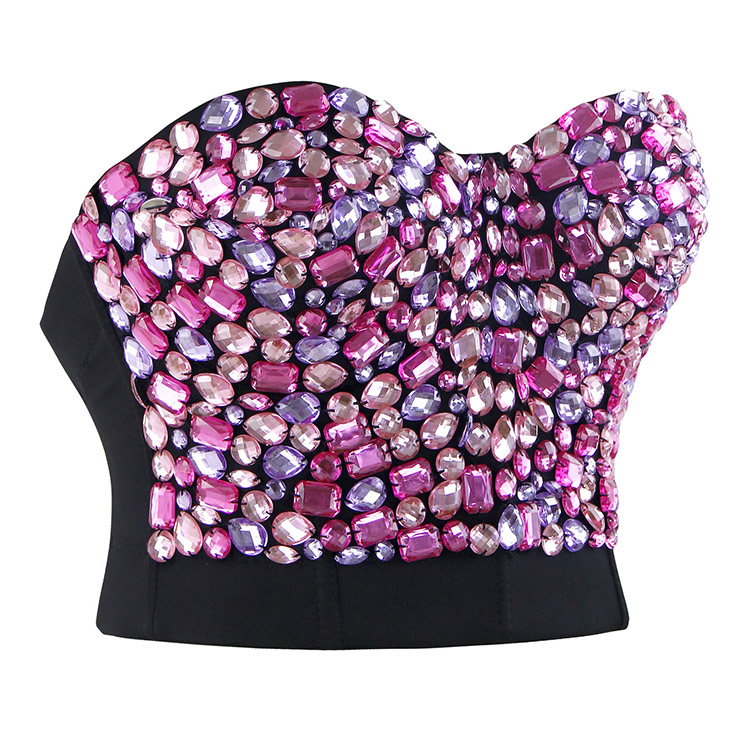 Sweets Pink Studded Gem B Cup Bustier Bra Clubwear Top N17006