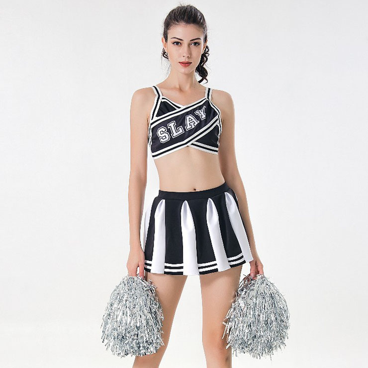Sexy Adult Cheerleader Costume Strap Crop Mini Skirt Set N17418-Cheerleader-wholesale