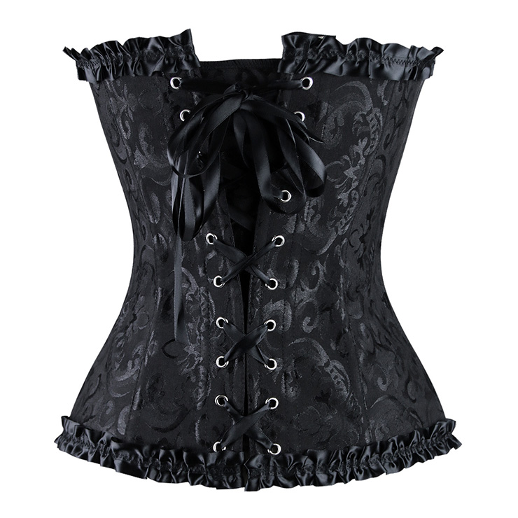 Satin floral lace corset N2061