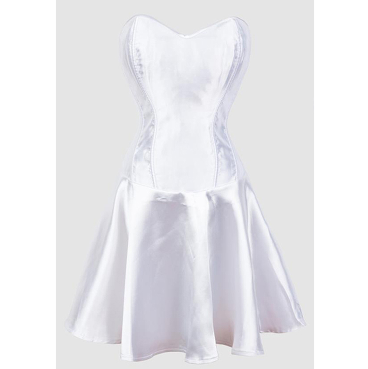white satin corset dress